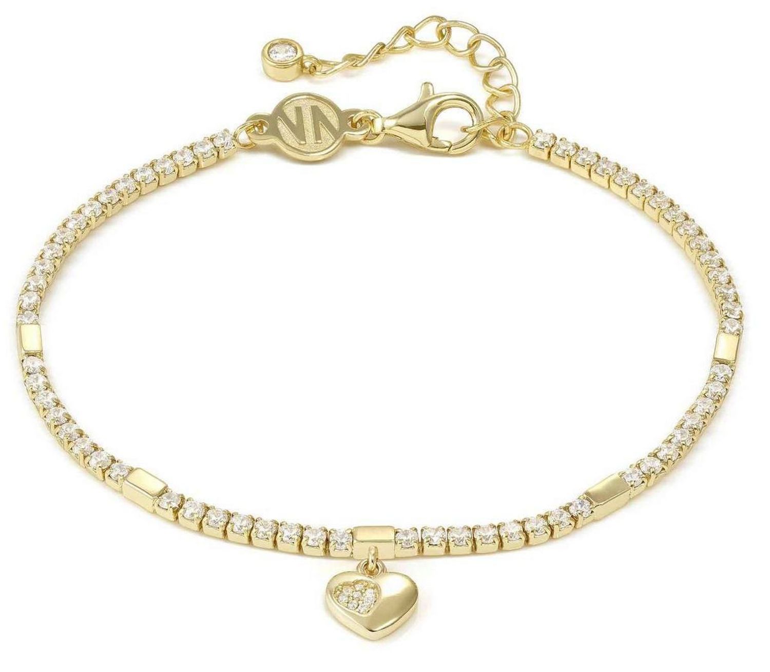 Bransoletka damska Nomination Italy Petit Sparkle 242302 006 – srebrna pozłacana z serduszkiem i cyrkoniamid.jpg